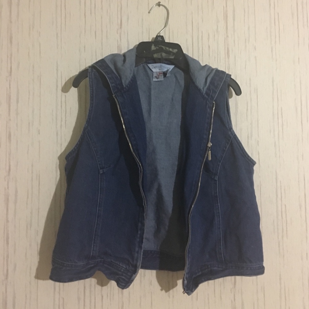 jean sleeveless vest