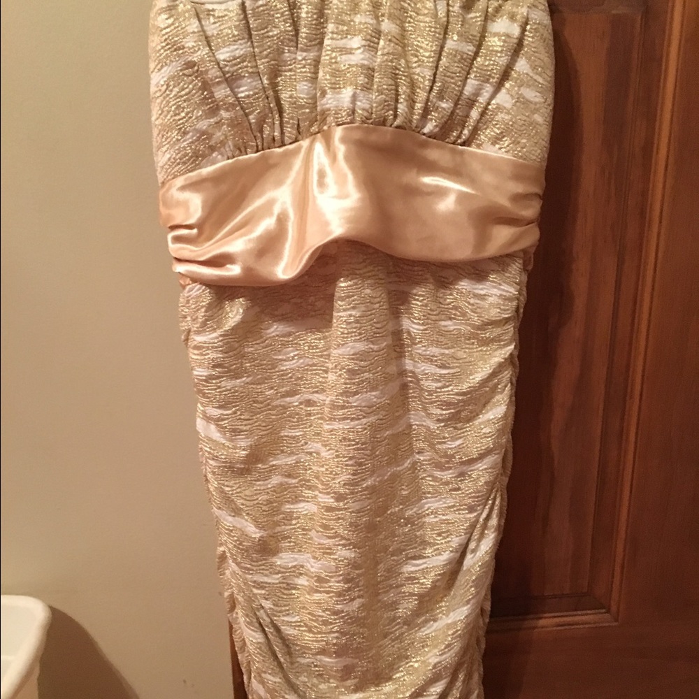 Gold and white dress