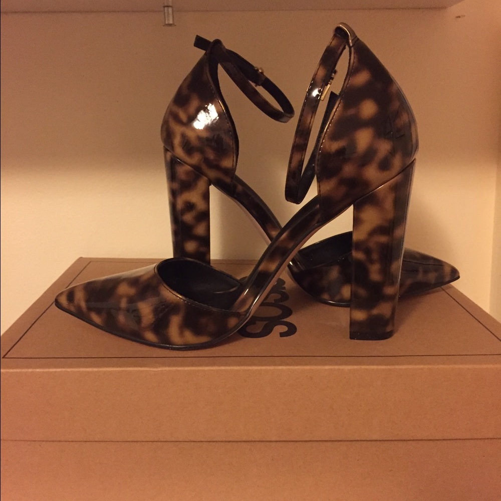 Asos Cheetah print ankle strap heels. NWT