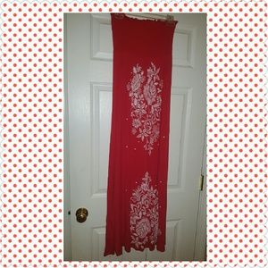 Long Strapless Red Dress