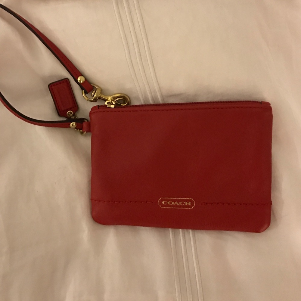 Coach red wristlet