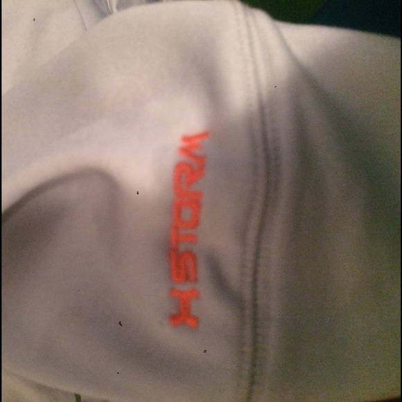 Gray/white Underarmour hoodie - Picture 3 of 4