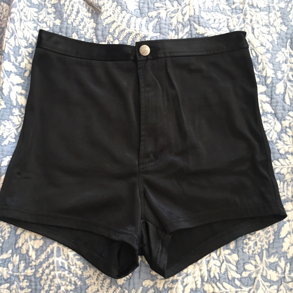 Forever 21 Black High-Waisted Disco Shorts