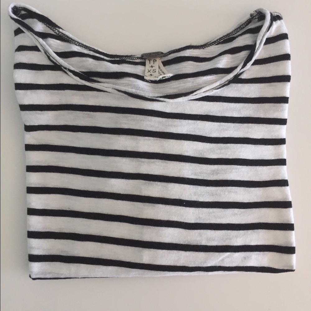 Black and white striped long sleeve shirt