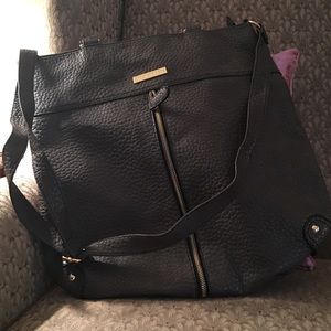 Grey pebble leather tote