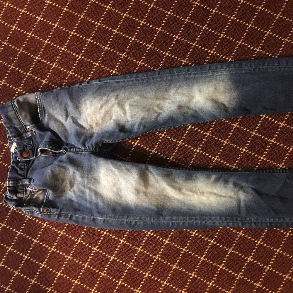 Boys H&M Faded Distressed Med. Blue Jeans Size 7-8