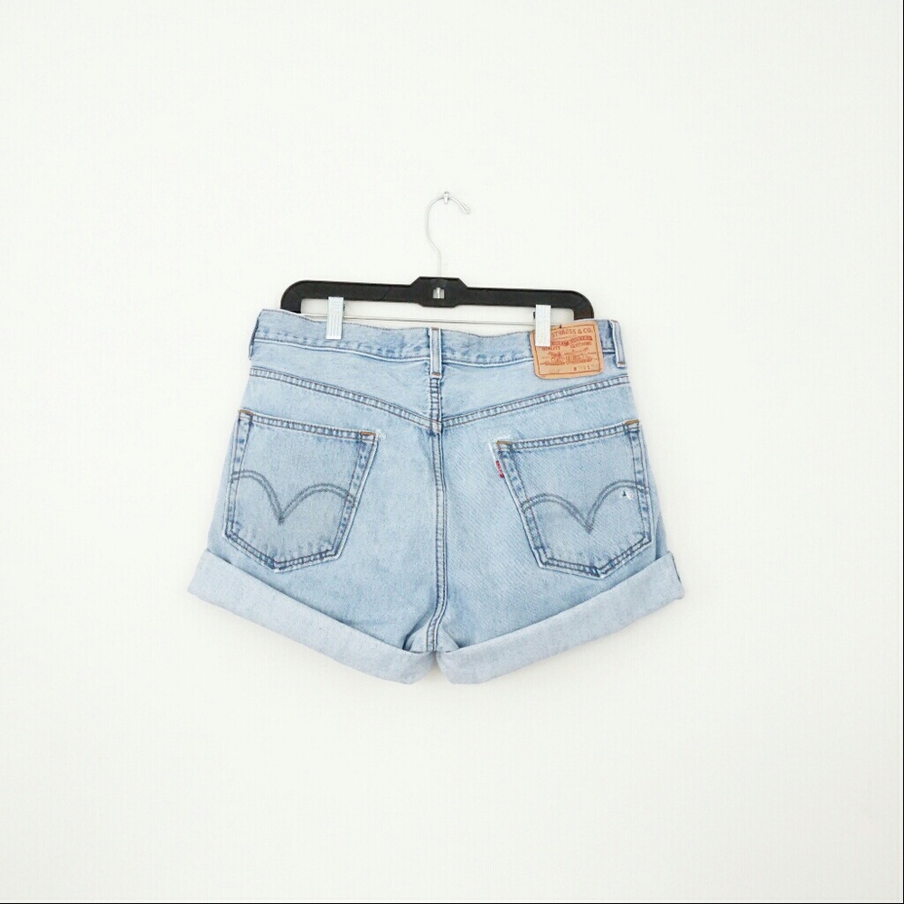 High Waist Beach Washed Levi Shorts
