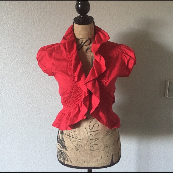 WINDSOR Jackets & Blazers - Windsor Red Ruffle Jacket