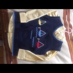 Adorable dressy sweater vest with sailboats, 5t