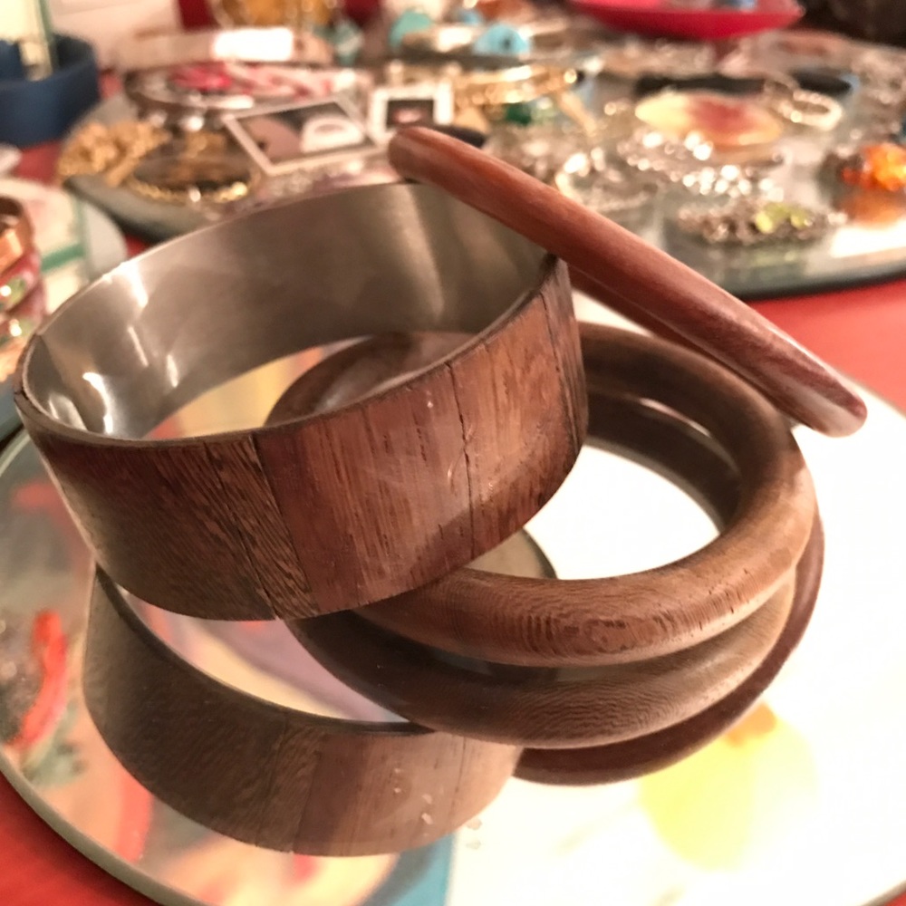 Set of three wooden bangles
