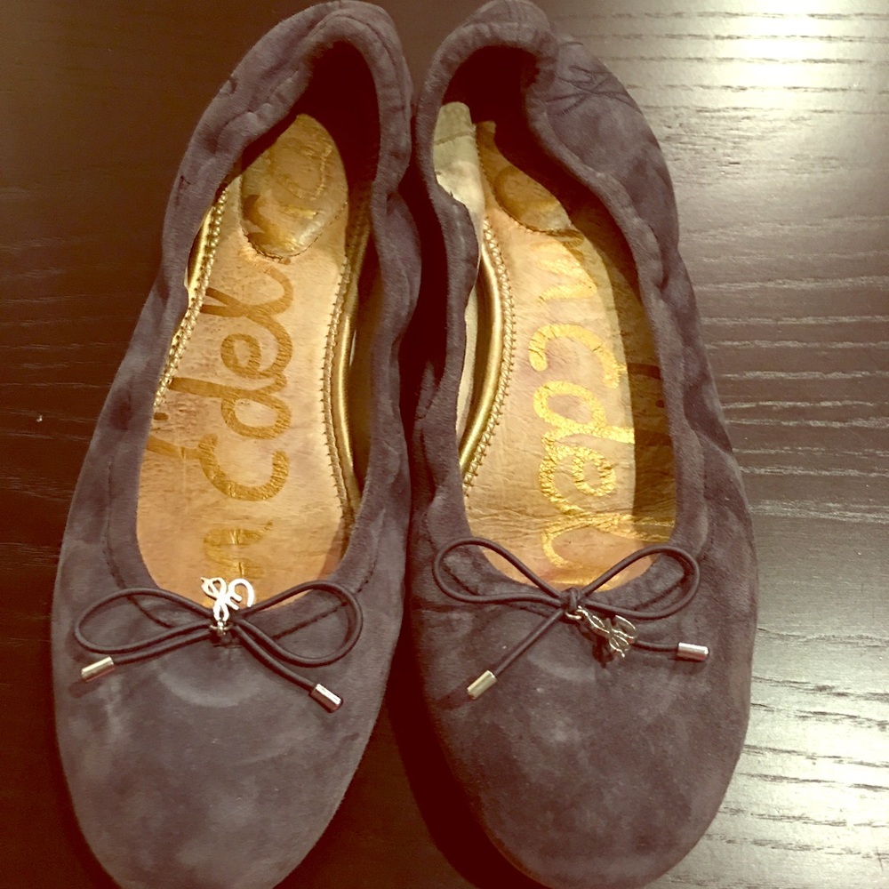 Sam Edelman Felicia Blue Suede Ballerina Flats