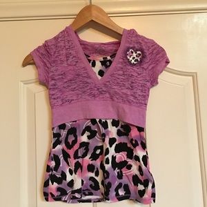 Justice animal print 2-fer hoodie t-shirt. Girls 8