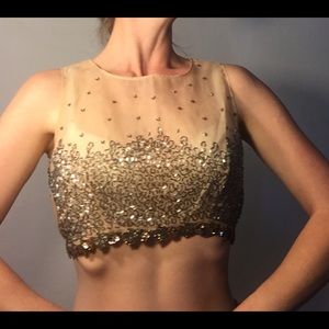 Vintage jeweled crop top