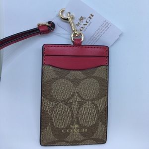 COACH SIGNATURE LANYARD ID HOLDER.