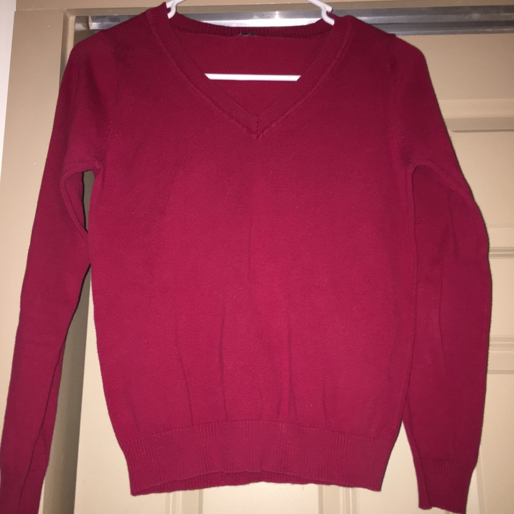 Red V-neck Sweater