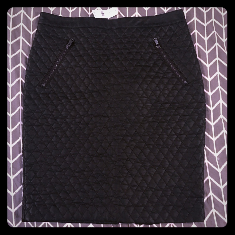 Quilted Faux Leather Pencil Skirt NWT