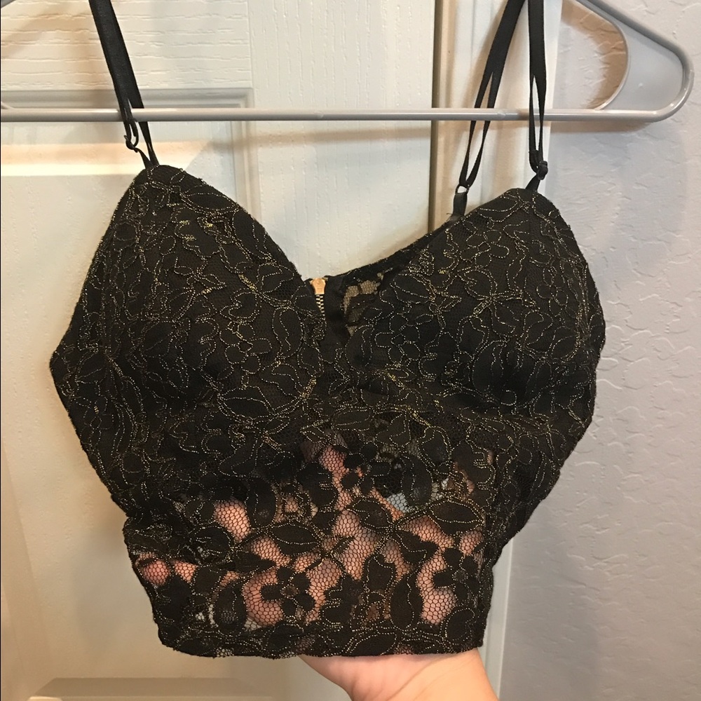 Windsor black and gold crop top