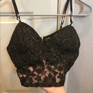 Windsor black and gold crop top