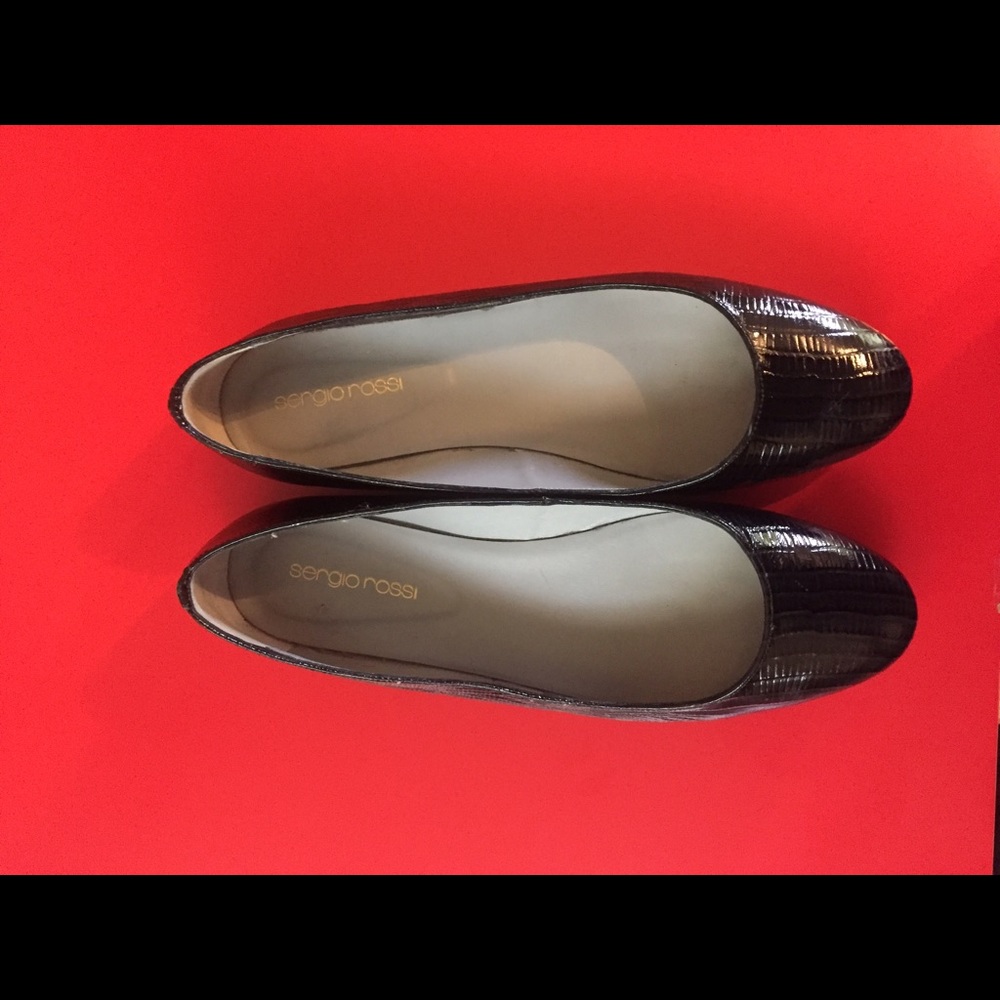 Sergio Rossi black leather flats
