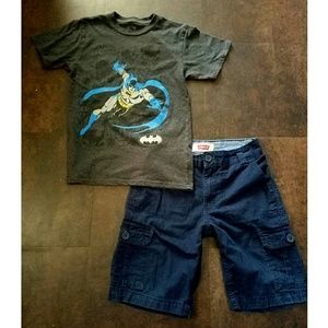 Boys Batman Graphic T-shirt and Levis Shorts