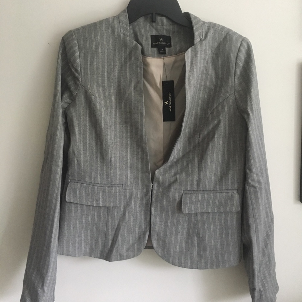 Worthington Neutral Stripe Blazer