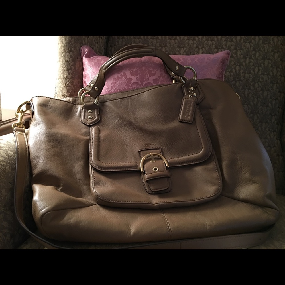 Tan Coach small tote