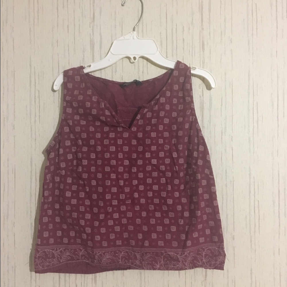 burgundy boho desert tank