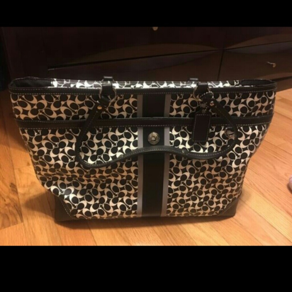 Coach Leather Monogram Designer Diaper bag