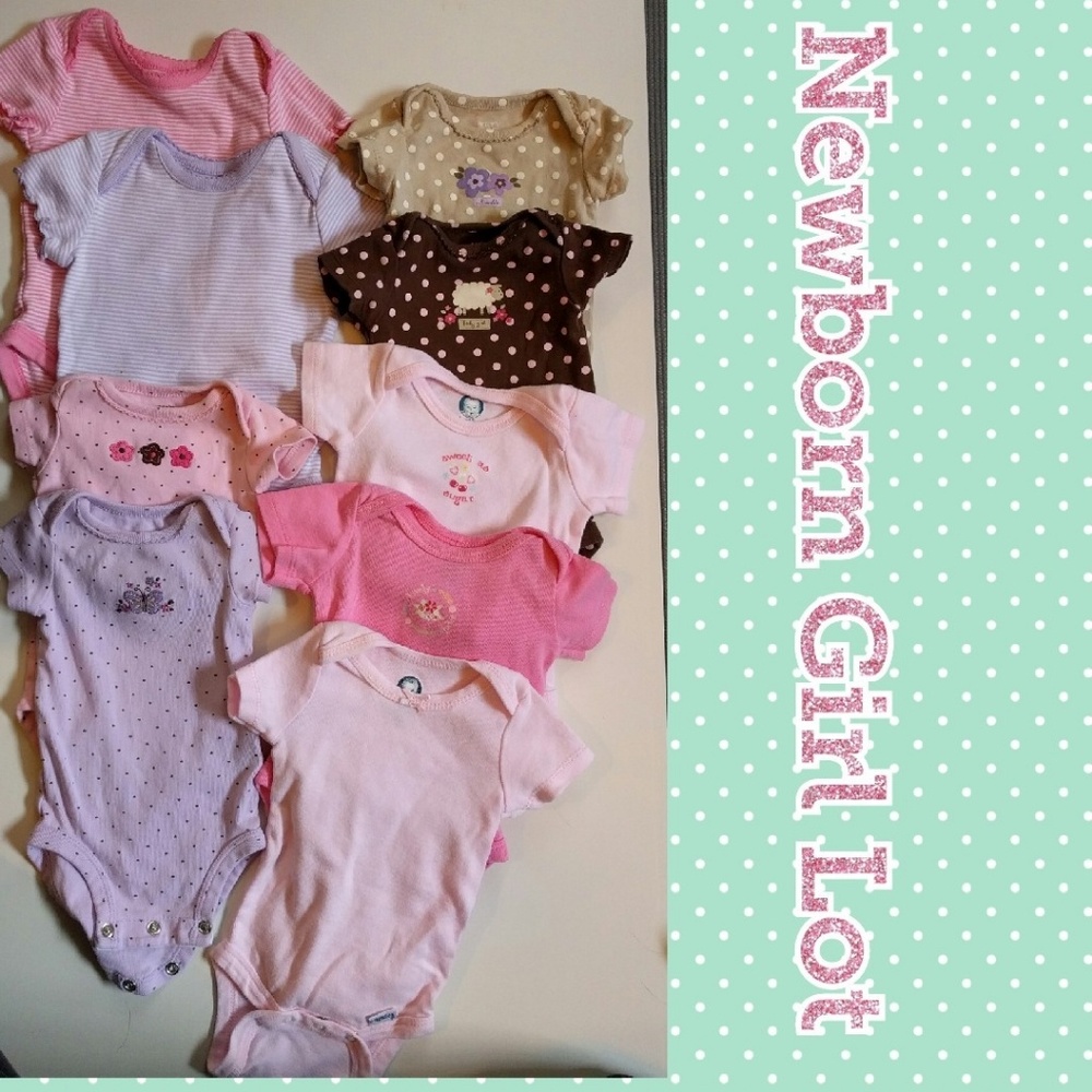 Newborn girl onesie lot bodysuit