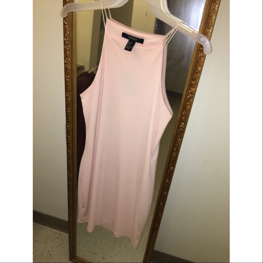 Spaghetti Strap Blush Pink Mini Dress