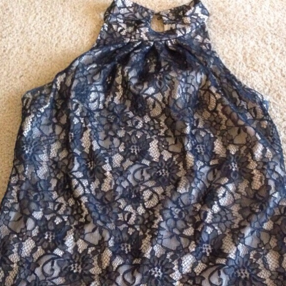Black and Tan lace halter