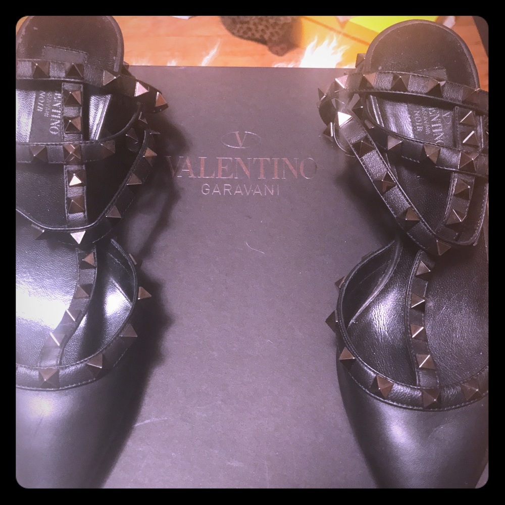Valentino black studded heels