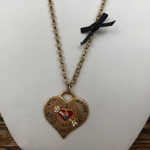 Betsey Johnson Moving Heart Necklace