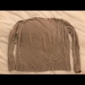 Chenille V-Neck Cropped Brandy Melville Sweater