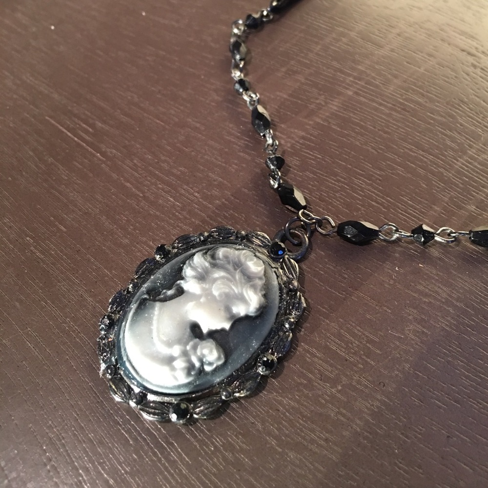 Black Necklace with Cameo