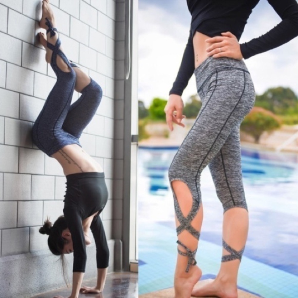 Yoga leggings with calf wrap