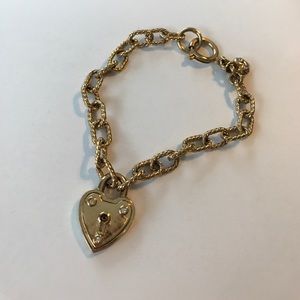 Gold Juicy Couture Heart Lock Bracelet