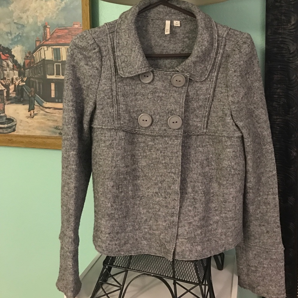 Grey wool peacoat