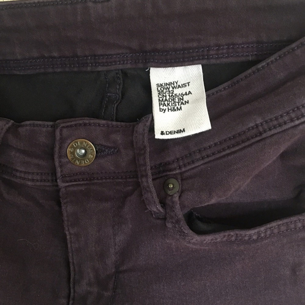 Skinny low waist purple jeans