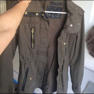 H&M Army Green Trench Coat size 4