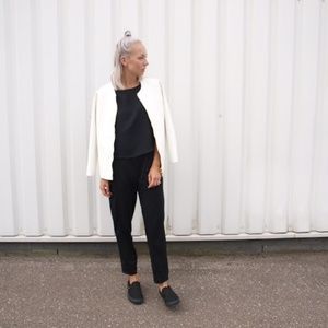 Black leather slip-on vans