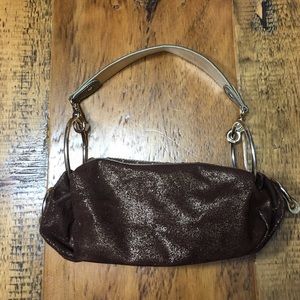 Brown And Gold Sparkle Hand Bag