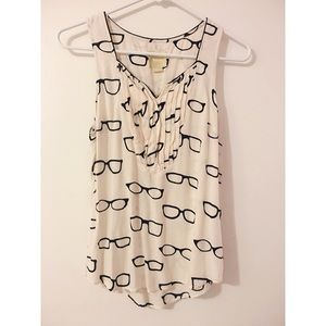 Black and White Glasses Anthro Tank