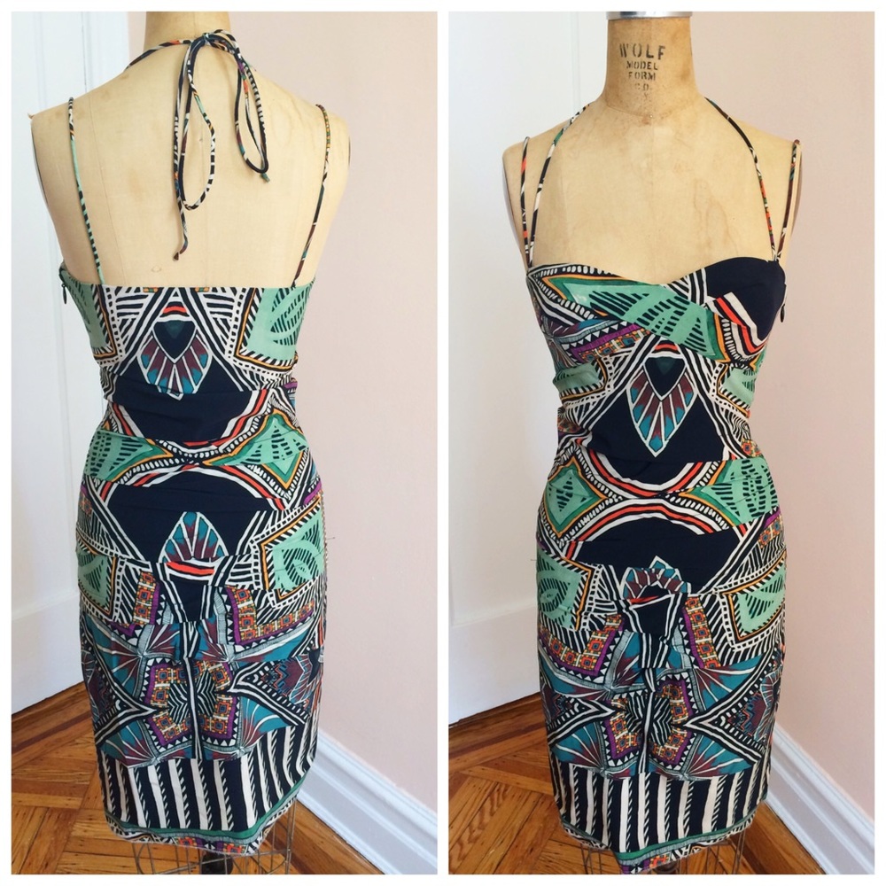 Nwot Nicole Miller Artelier Aztec bodycon dress