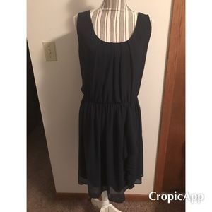Navy blue chiffon dress