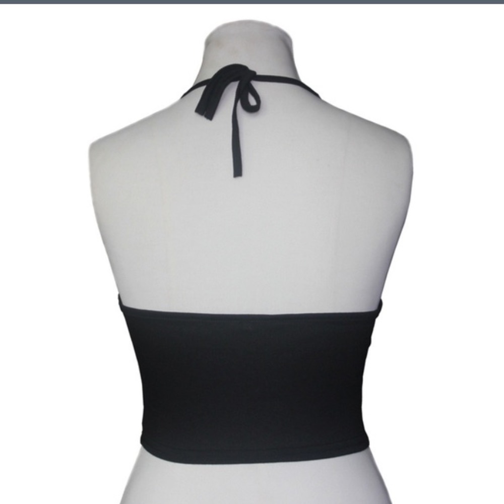 NWT black boho halter crop top - Picture 3 of 3