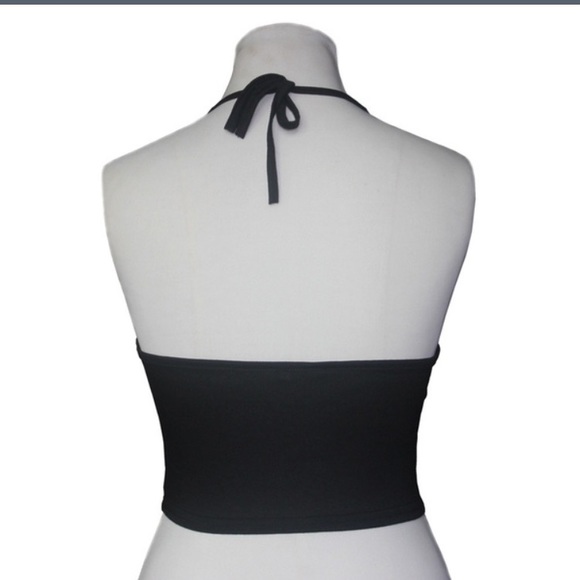 NWT black boho halter crop top - Picture 3 of 3