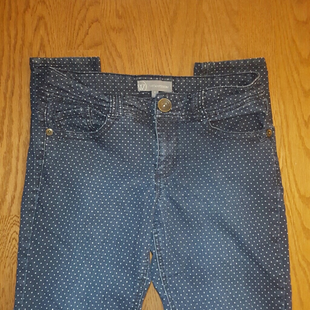 Wit and Wisdom Jeans w/ White Polka Dots