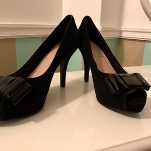 Black suede heels
