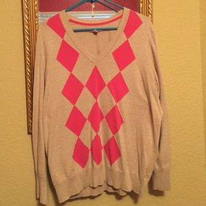 Pink and beige sweater